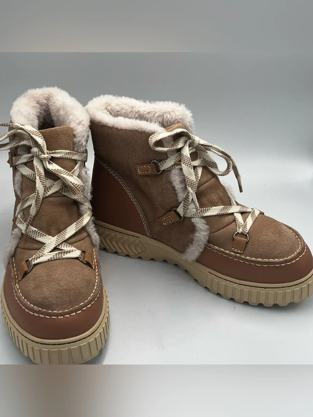 Sorel Ona Ave Alpine Lace-up Boots w Faux Fur Women’s Size 11